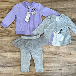 *NWT* Gymboree Baby Girl 3 Piece Unicorn Outfit; Size 6-12 Months